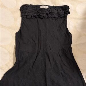 Anne Fontaine Black Ruffled Sleeveless Blouse